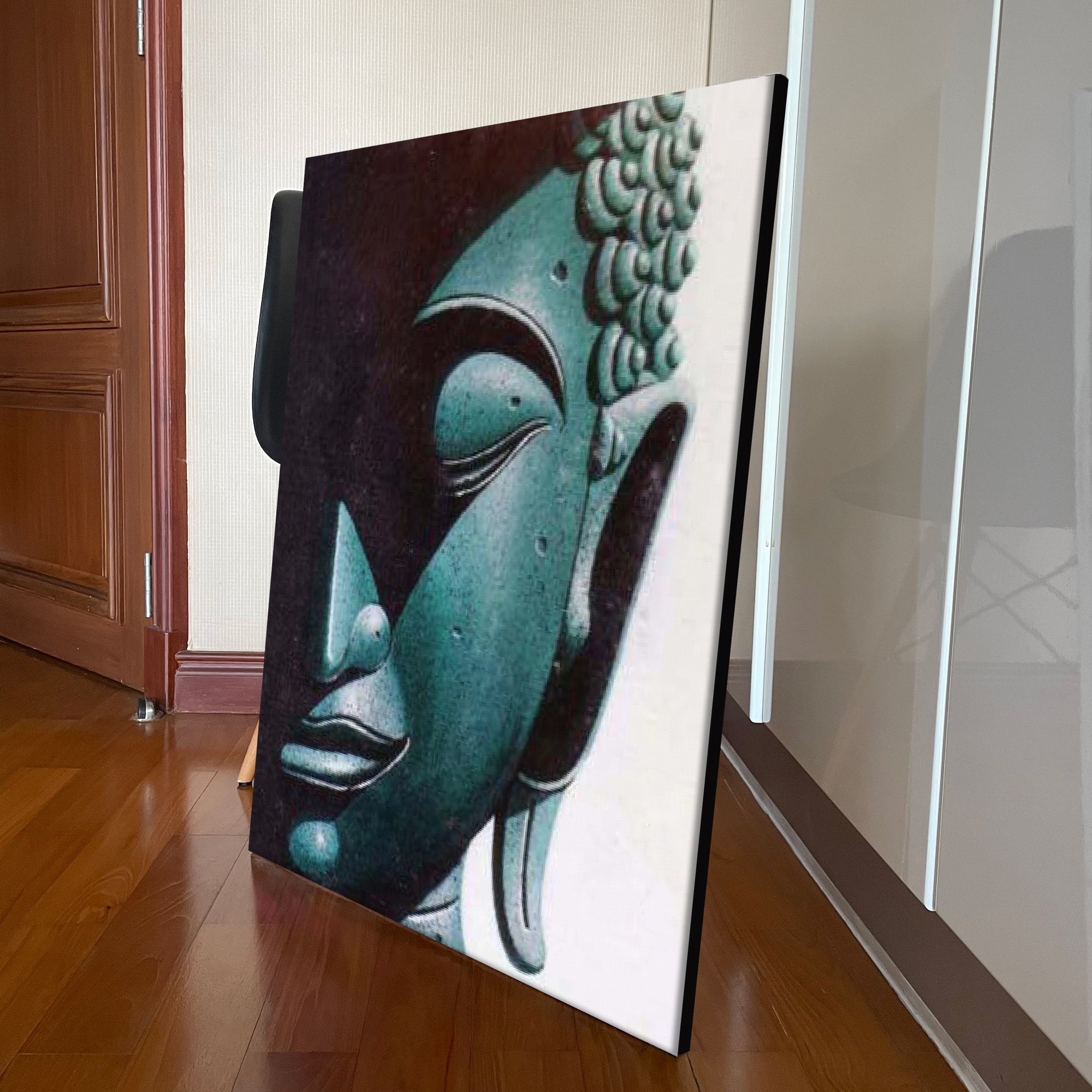 Shade Buddha Half Side Portrait Original Oil on Canvas