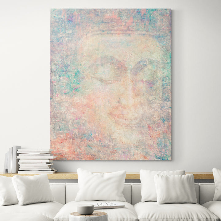 Subtle Pastel Colour Buddha Wall Art Painting - Living room