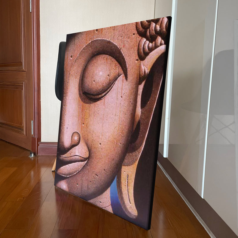 Buddha with Wood Skin Oil on Canvas