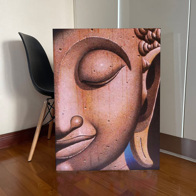 Buddha with Wood Skin Oil on Canvas