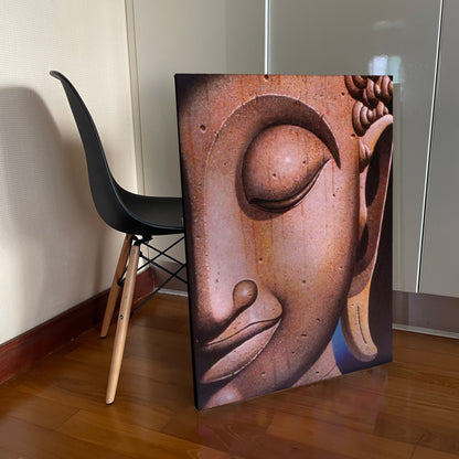Buddha with Wood Skin Oil on Canvas