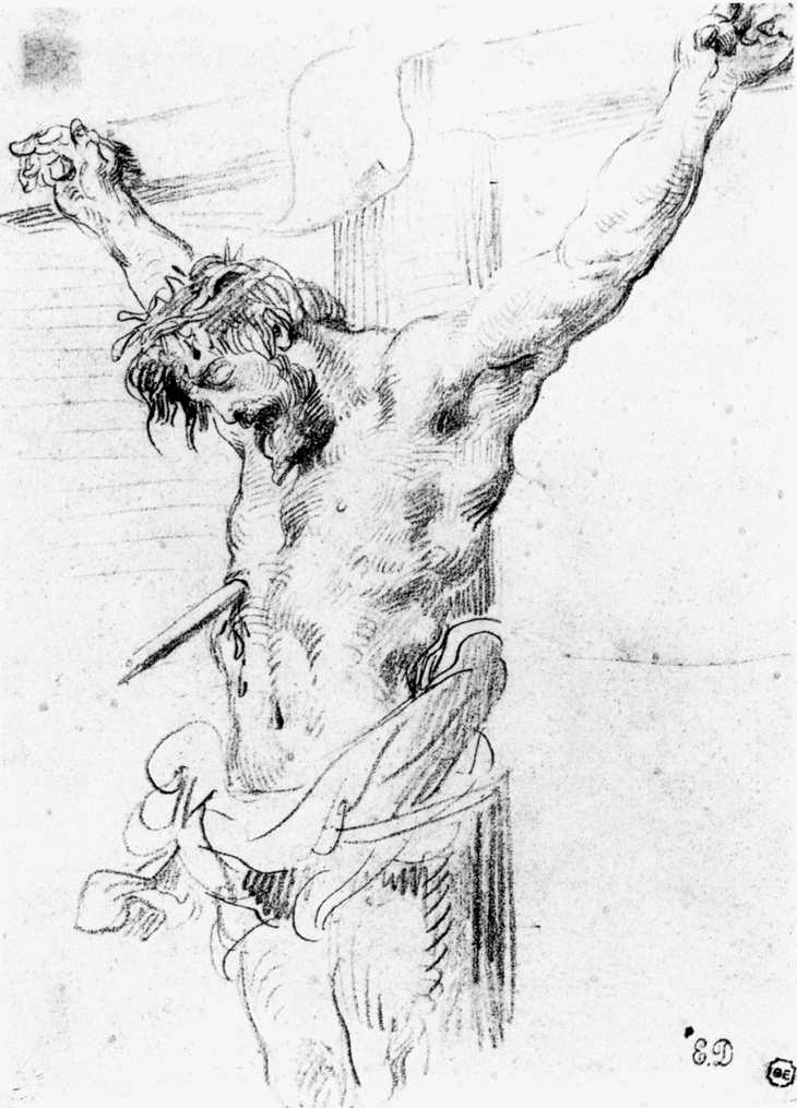 Christ on the Cross by Eugène Delacroix Reproduction Painting by Blue Surf Art