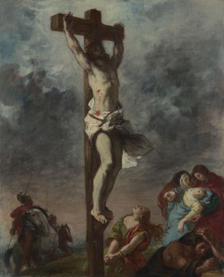 Christ on the Cross by Eugène Delacroix Reproduction Painting by Blue Surf Art