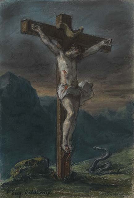 Christ on the Cross by Eugène Delacroix Reproduction Painting by Blue Surf Art