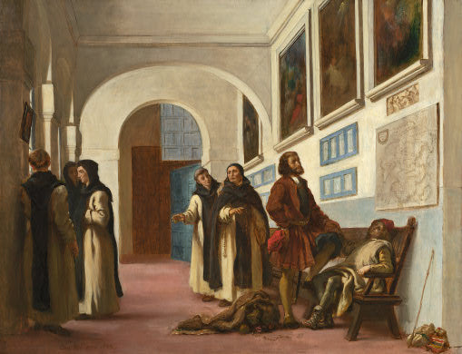 Christopher Columbus and His Son at La Rábida by Eugène Delacroix Reproduction Painting by Blue Surf Art