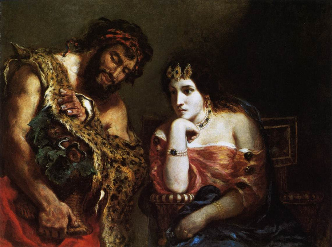 Cleopatra and the Peasant by Eugène Delacroix Reproduction Painting by Blue Surf Art