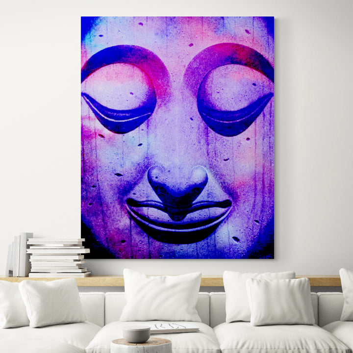 Buddha Asian Art with Purple Colour Tone living room