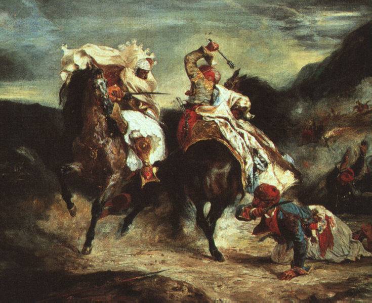 Combat Between the Giaour and the Pasha by Eugène Delacroix Reproduction Painting by Blue Surf Art