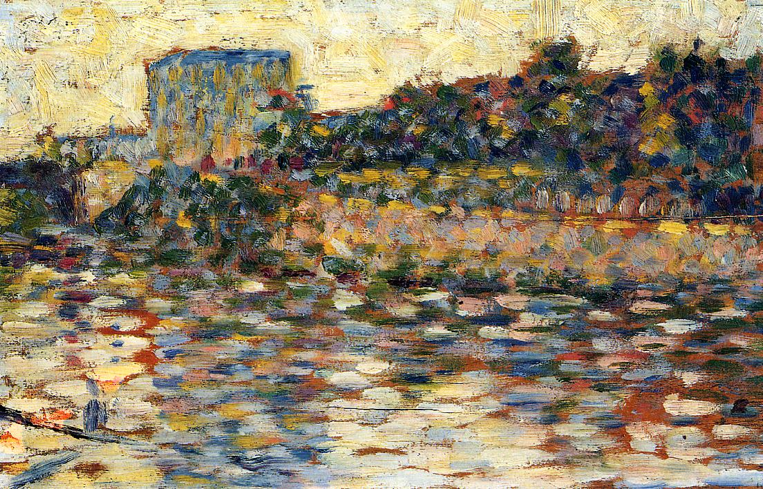 Courbevoie, Landscape With Turret by Georges Seurat Reproduction Painting by Blue Surf Art