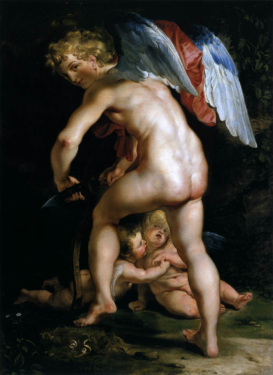 Cupid Making His Bow by Peter Paul Rubens Reproduction Oil Painting on Canvas