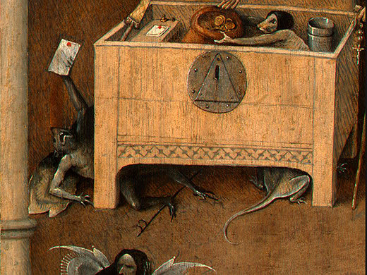 Death and the Miser (detail) by Hieronymus Bosch I Blue Surf Art
