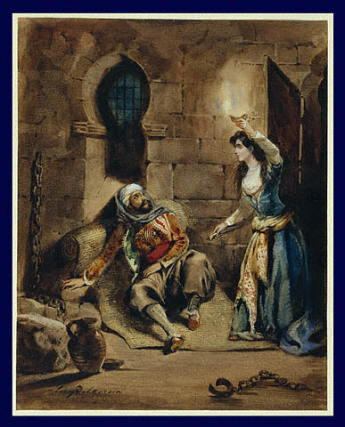 Episode from The Corsair by Lord Byron by Eugène Delacroix Reproduction Painting by Blue Surf Art