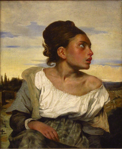 The Orphan Girl at the Cemetery by Eugène Delacroix Reproduction Painting by Blue Surf Art
