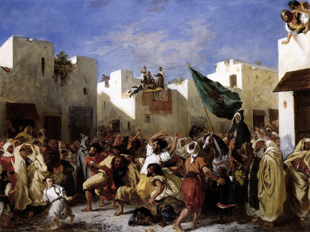 Fanatics of Tangier by Eugène Delacroix Reproduction Painting by Blue Surf Art