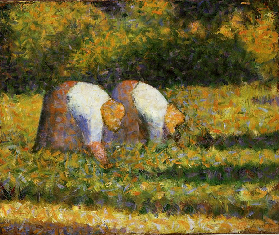 Farm Women at Work by Georges Seurat Reproduction Painting by Blue Surf Art