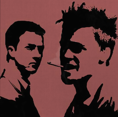 Fight Club Brad Pitt & Edward Norton Wall Art Painting Brad Pitt Original Handmade Art