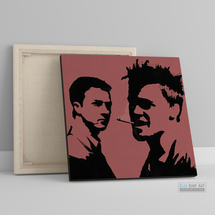 Fight Club Brad Pitt & Edward Norton Wall Art Painting Brad Pitt Original Handmade Art 4