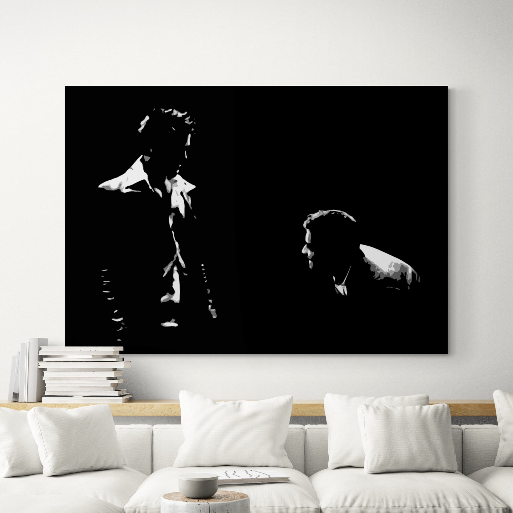 Fight Club Brad Pitt vs Edward Norton Original Oil Painting on Canvas by Blue Surf Art  5