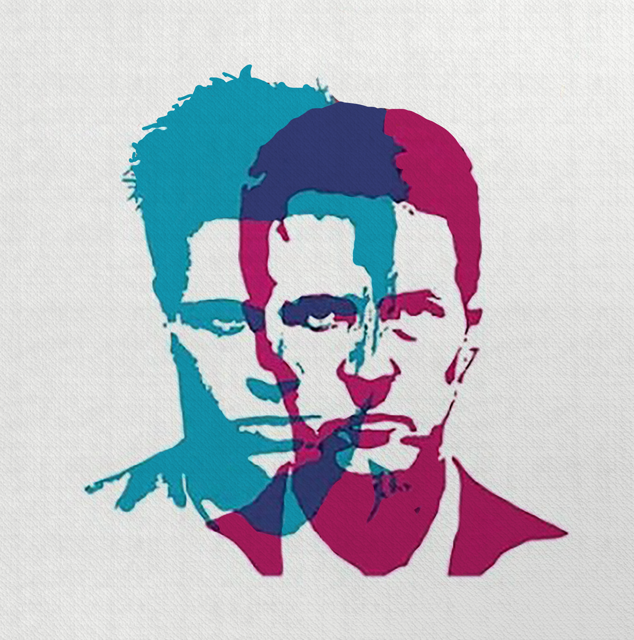 Fight Club Brad Pitt & Edward Norton Wall Art Painting Brad Pitt Original Handmade Art 