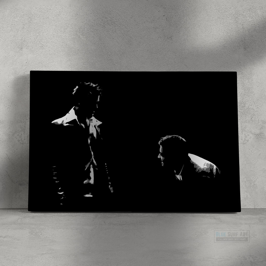 Fight Club Brad Pitt vs Edward Norton Original Oil Painting on Canvas by Blue Surf Art  3