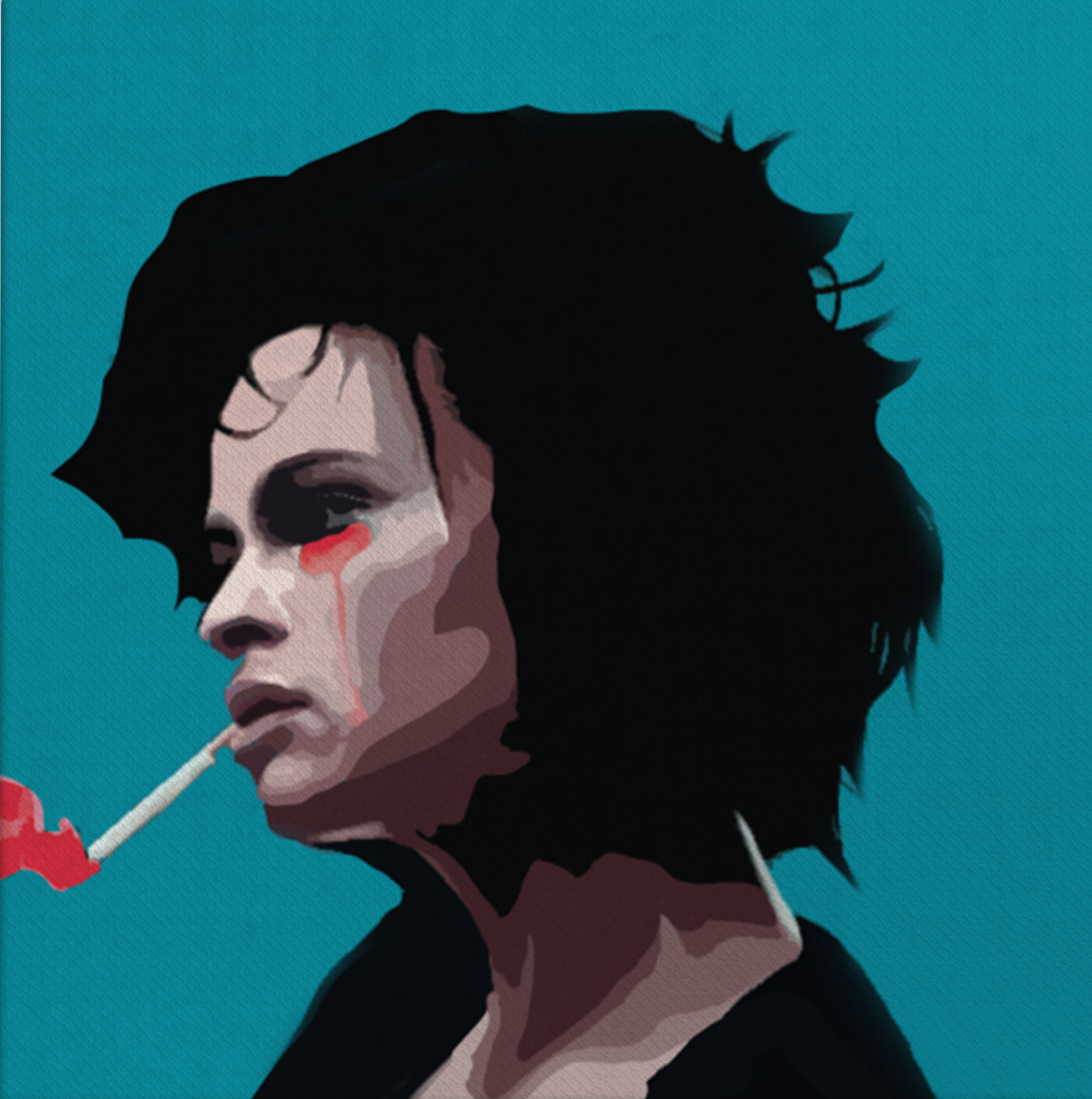 Fight Club Wall Art Painting Brad Pitt Original Handmade Art