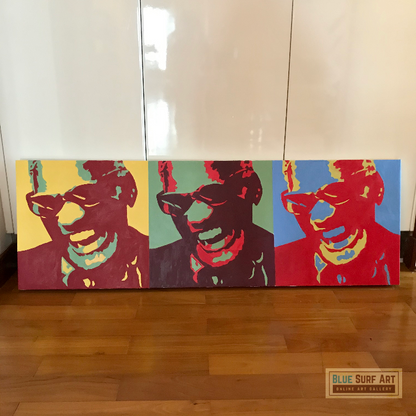 Ray Charles Original Oil on Canvas Handmade Music Wall Art
