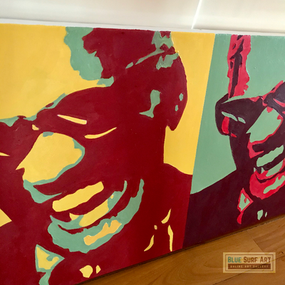 Ray Charles Original Oil on Canvas Handmade Music Wall Art