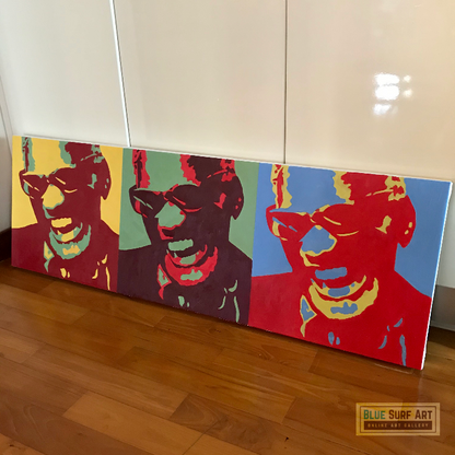 Ray Charles Original Oil on Canvas Handmade Music Wall Art 2