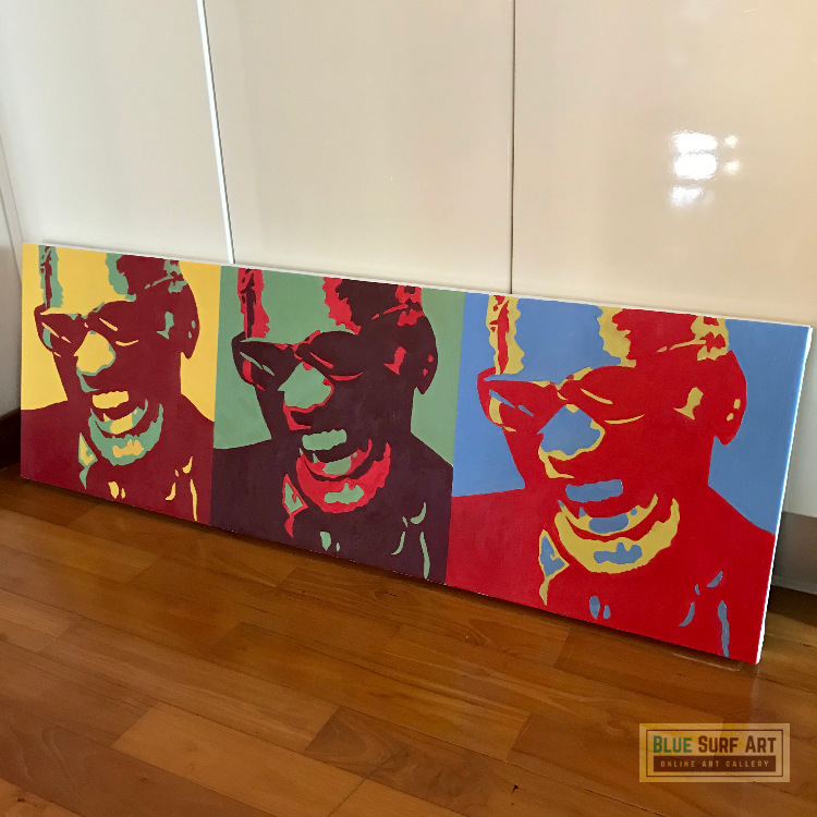 Ray Charles Original Oil on Canvas Handmade Music Wall Art 2