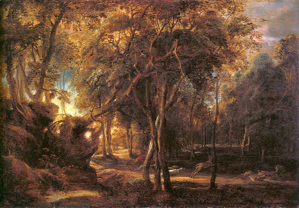 Forest Landscape at the Sunrise by Peter Paul Rubens Reproduction Oil Painting on Canvas