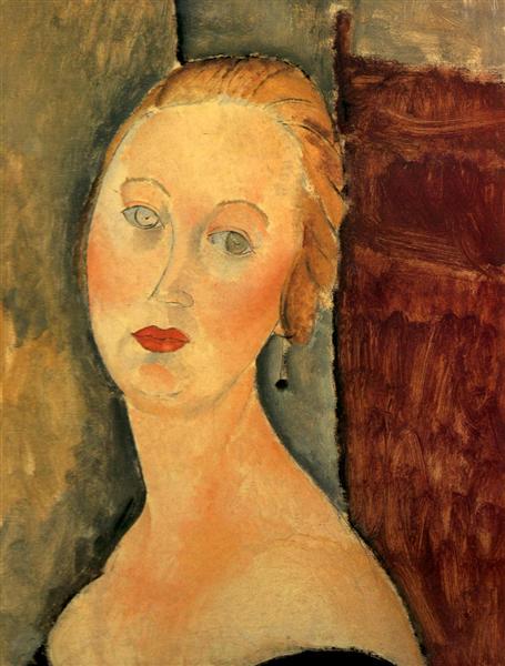 A Blond Woman Portrait of Germaine Survage  by Amedeo Modigliani