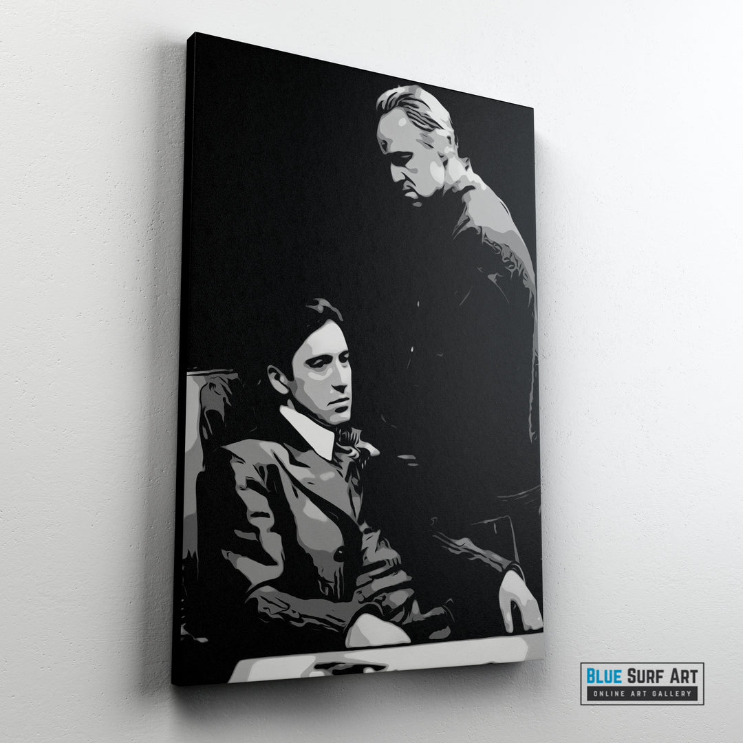 The Godfather Film Wall Art Movies Original Oil on Canvas Painting by Blue Surf Art - 4