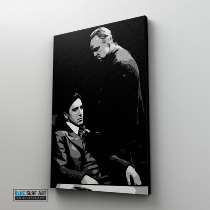 The Godfather Film Wall Art Movies Original Oil on Canvas Painting by Blue Surf Art - 6