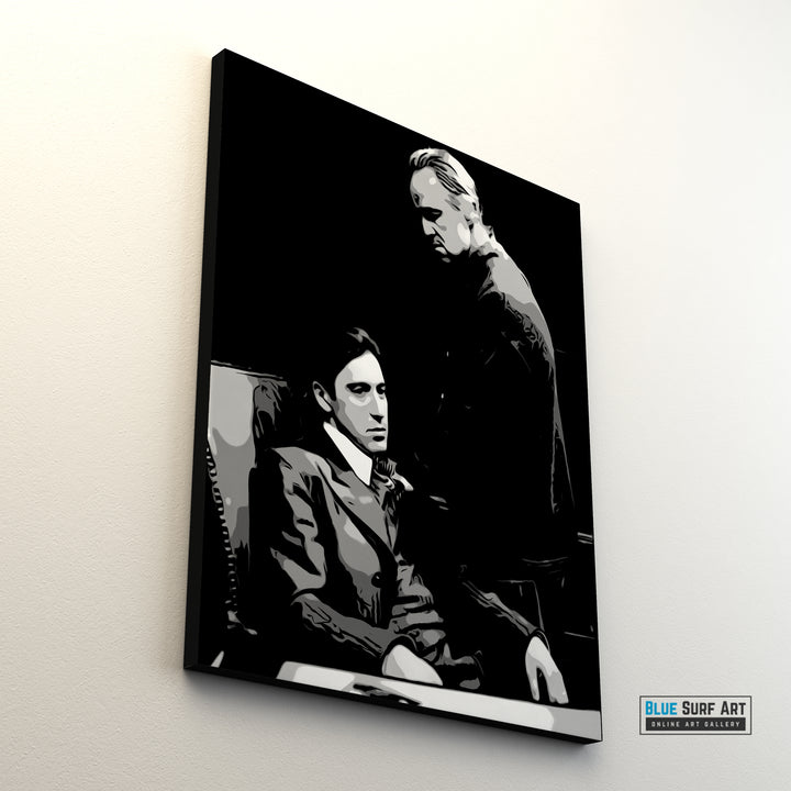 The Godfather Film Wall Art Movies Original Oil on Canvas Painting by Blue Surf Art - 7