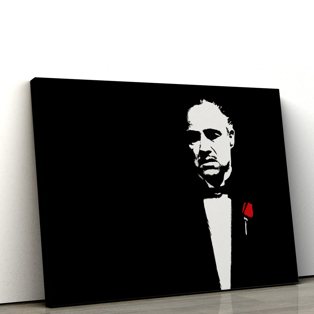 The Godfather With Red Rose Wall Art Original Oil Painting On Canvas the-godfather-with-red-rose-wall-art-original-oil-painting-on-canvas