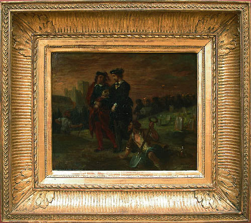 Hamlet and Horatio in the cemetery by Eugène Delacroix Reproduction Painting by Blue Surf Art