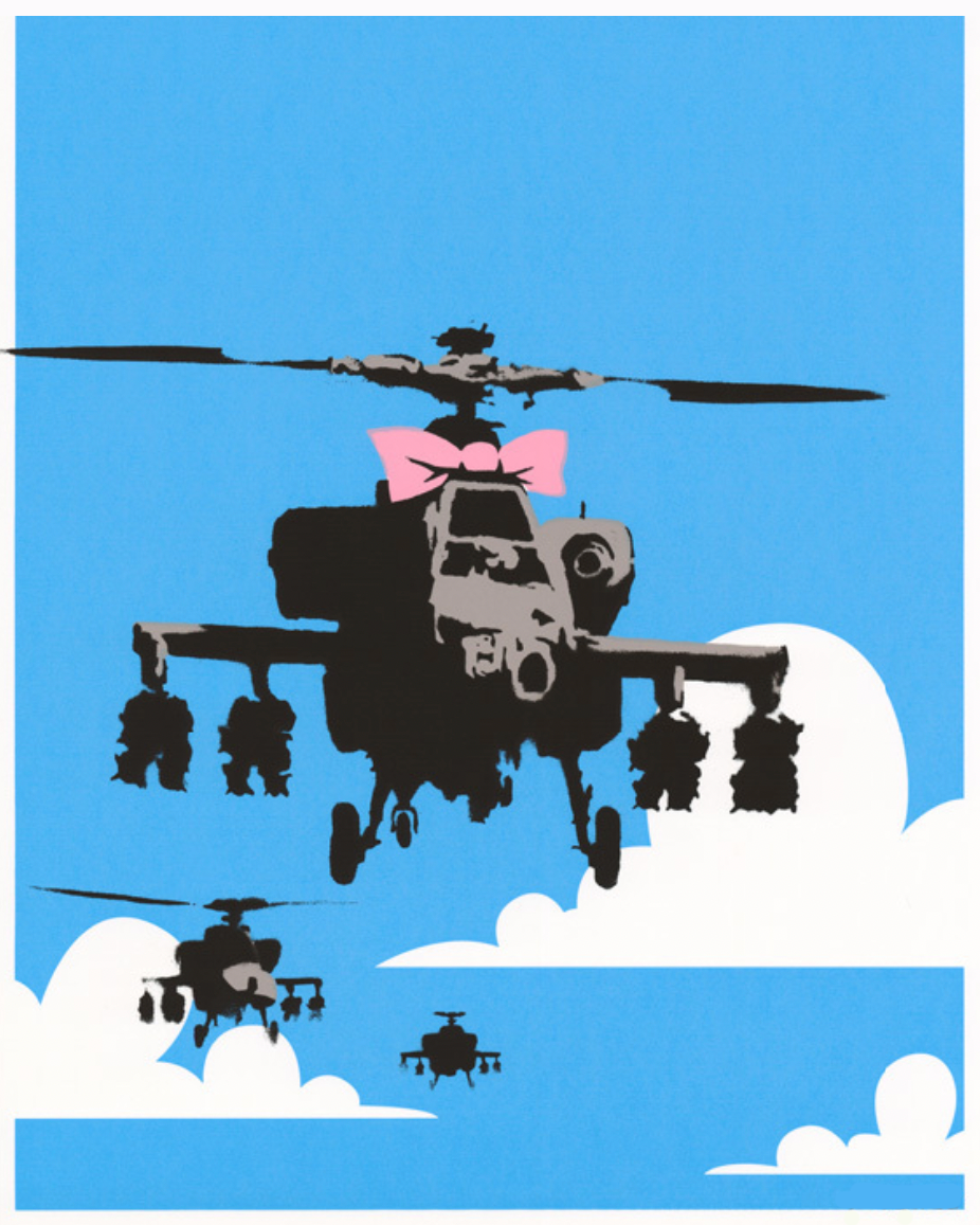Banksy Happy Choppers Banksy Art, Graffiti Original Handmade Art Banksy Street Art Painting