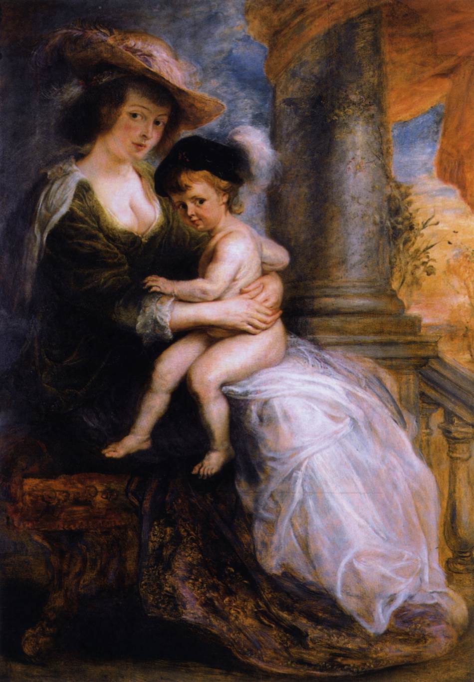 Helena Fourment with her Son Francis by Peter Paul Rubens Reproduction Oil Painting on Canvas