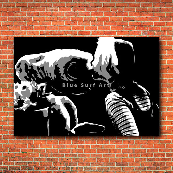 Phone home  - red bricks wall