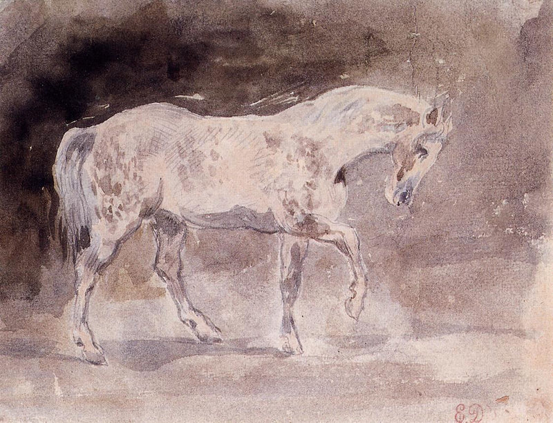 Horse by Eugène Delacroix Reproduction Painting by Blue Surf Art