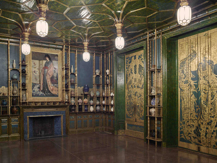 Harmony in Blue and Gold: The Peacock Room by James Abbott McNeill Whistler Reproduction Painting by Blue Surf Art
