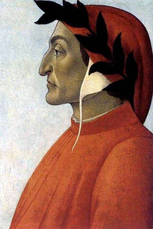 Portrait of Dante by Sandro Botticelli I Blue Surf Art