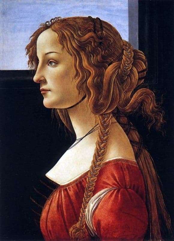 Portrait of a Young Woman by Sandro Botticelli I Blue Surf Art