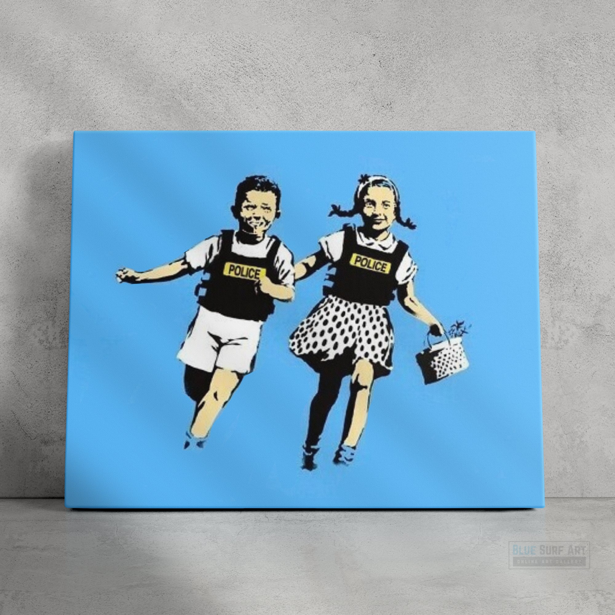 Banksy Jack & Jill. Banksy wall art, Banksy canvas art, backs artist, banksy prints, banksy artworks, banksy work, banksy reproduction, banksy canvas art, street art on canvas, banksy original wall art
