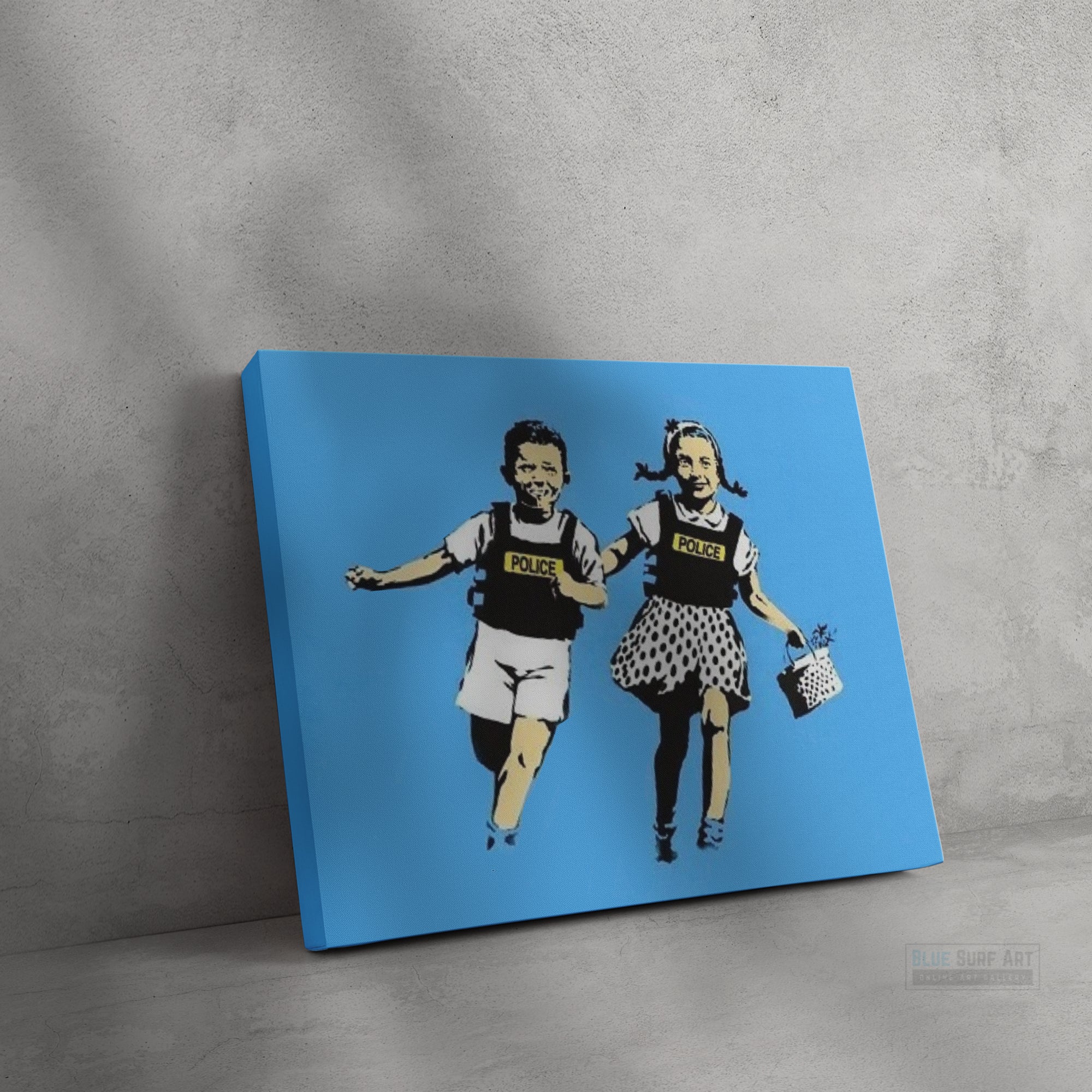 Banksy Jack & Jill. Banksy wall art, Banksy canvas art, backs artist, banksy prints, banksy artworks, banksy work, banksy reproduction, banksy canvas art, street art on canvas, banksy original wall art