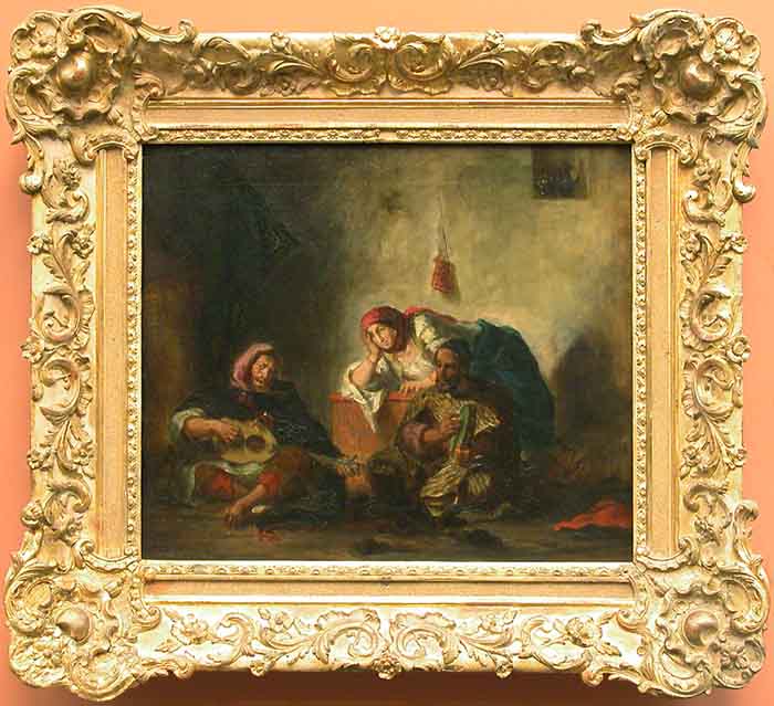 Jewish musicians in Morocco by Eugène Delacroix Reproduction Painting by Blue Surf Art