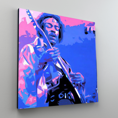 Jimi Hendrix Wall Art Rock Music Canvas Art Painting Handmade Art by Blue Surf Art - 2