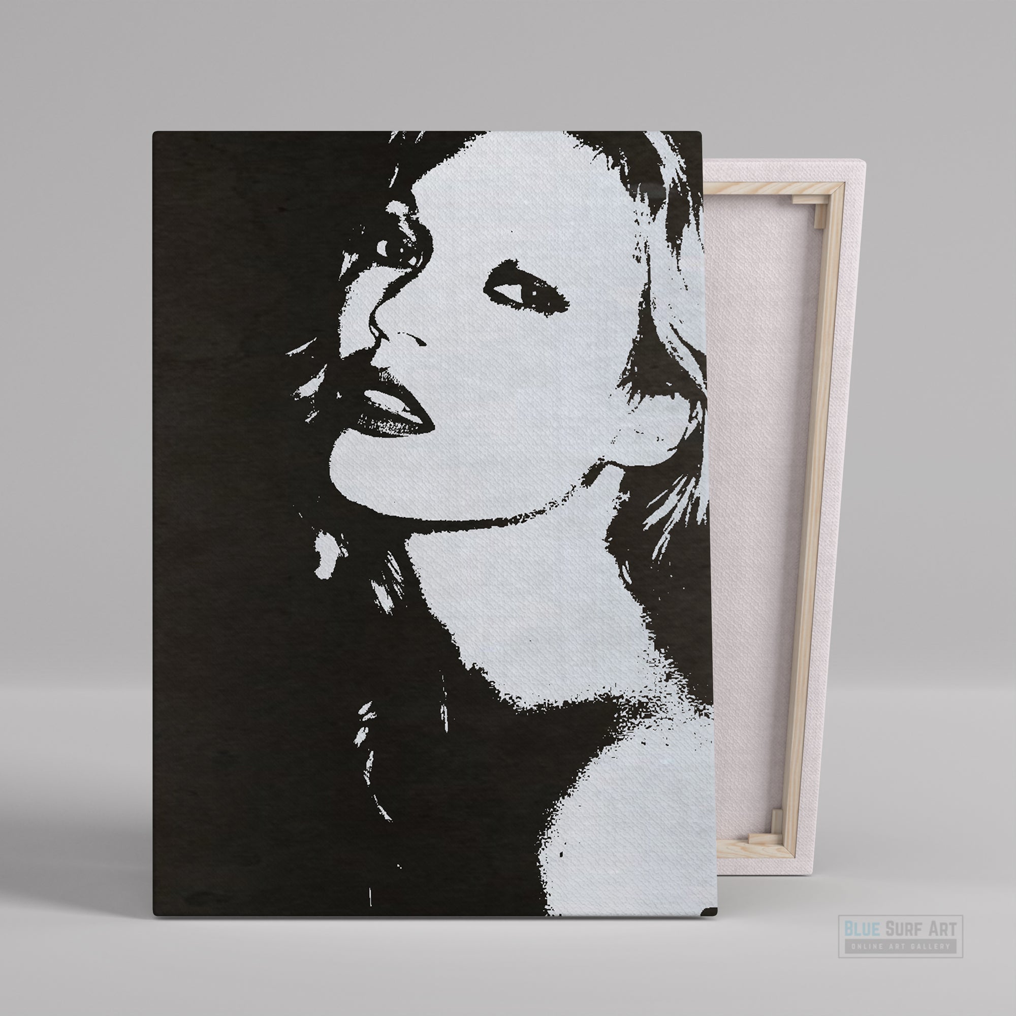 KATE MOSS アートブック Kate Moss Canvas Art, Fashion Wall Art, Kate Moss Painting – Blue
