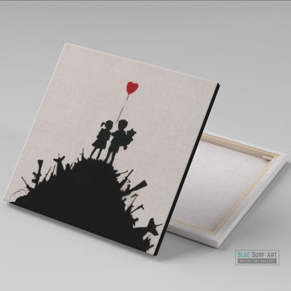 Banksy Kids On Guns Street Art Handmade Oil Painting on Canvas 1