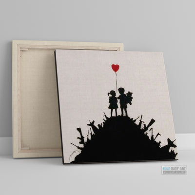 Banksy Kids On Guns Street Art Handmade Oil Painting on Canvas 2